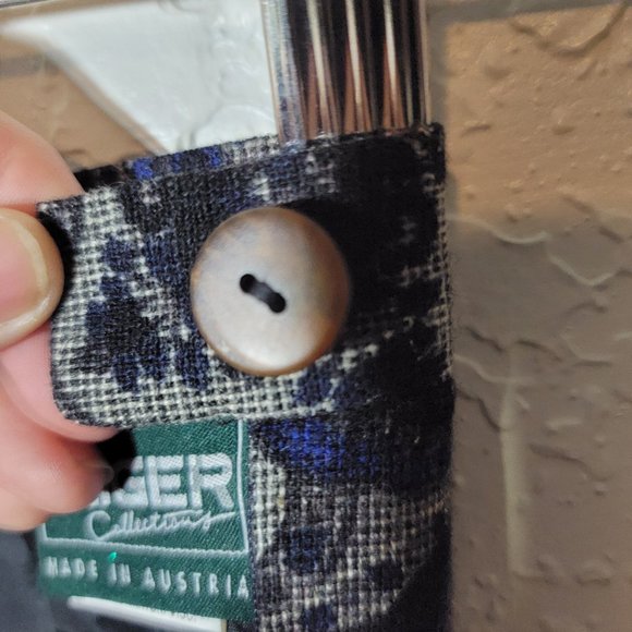 Silk Wool Geiger Collection Skirt Slit Blue Paisley Floral Maxi Design Sz 38 - Picture 6 of 7